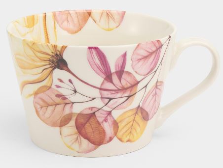 Кружка, 480 мл, фарфор N, белая, Азалия бежевая, Magic flowers