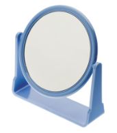 Зеркало Dewal Beauty настольное, в оправе синего цвета, на пластковой подставке, 175x160х10мм