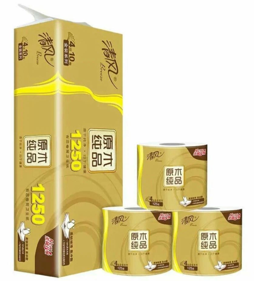 Бумага туалетная GOLD Breeze премиальная особомягкая 10 рул 4 слоя 18м