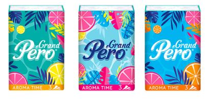 Платочки бумажные 1шт PERO AROMA 3слоя 7л
