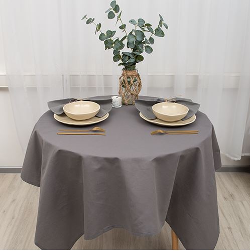 Скатерть ТРАДИЦИЯ Simple life Гарден 145х220см саржа графит
