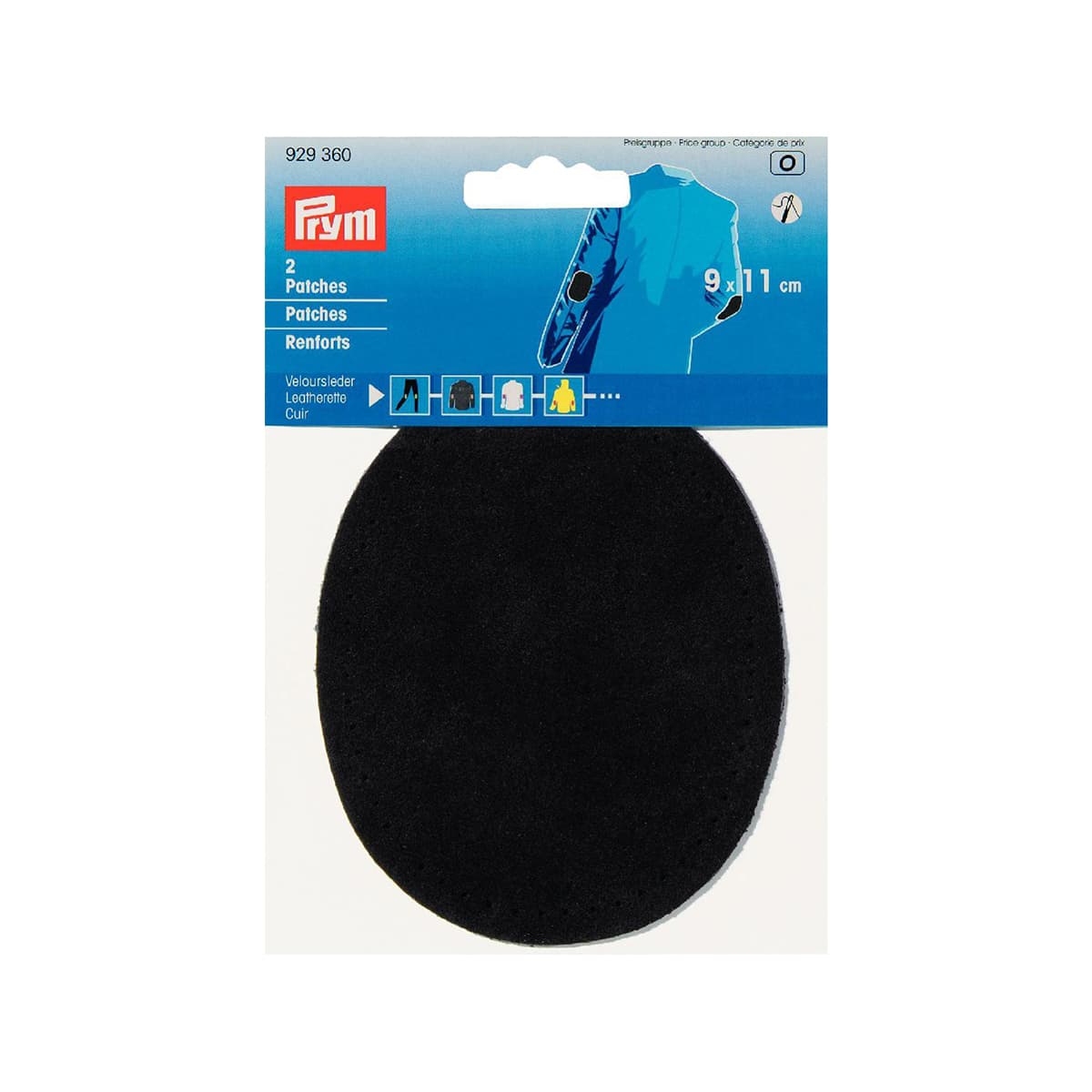 Заплатка PRYM  9 x 13,5 натур замша черный 2шт