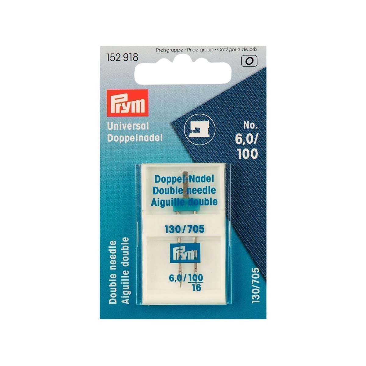 Иглы для швейных машин двойные универсальные  PRYM 100 6,0