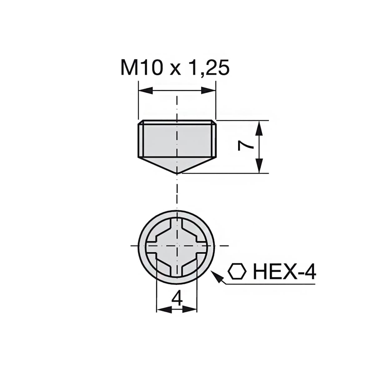 Винт конический EMUCA M10 d15 оцинкованный