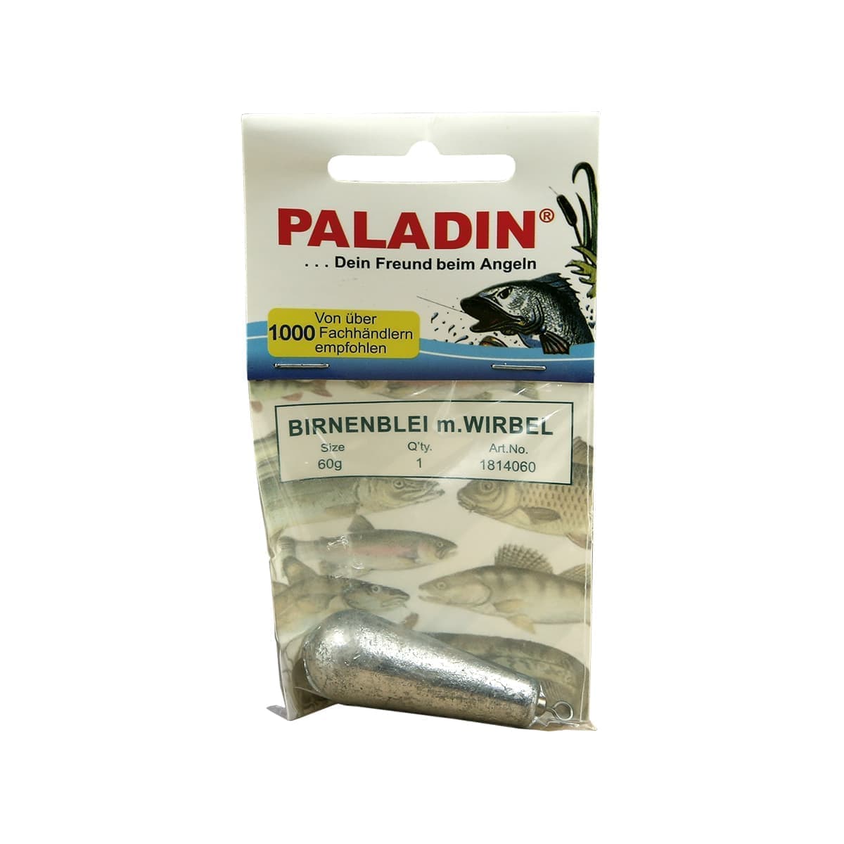 Грузило каплевидное PALADIN с вертлюжком 60г (1 шт.)