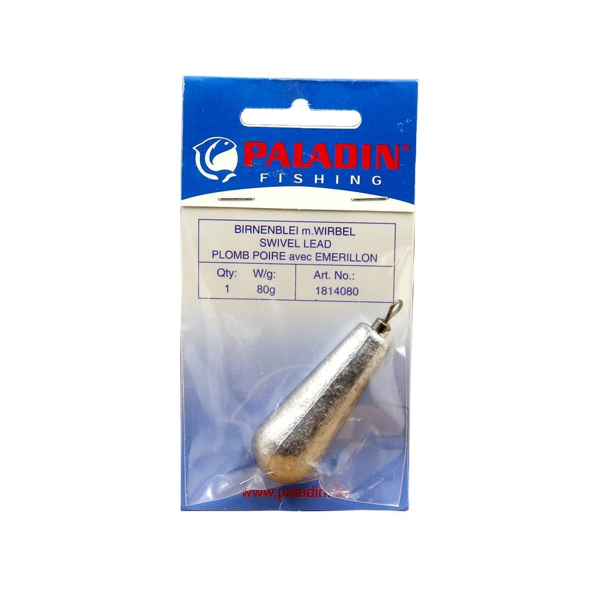 Грузило каплевидное PALADIN с вертлюжком 80г (1 шт.)