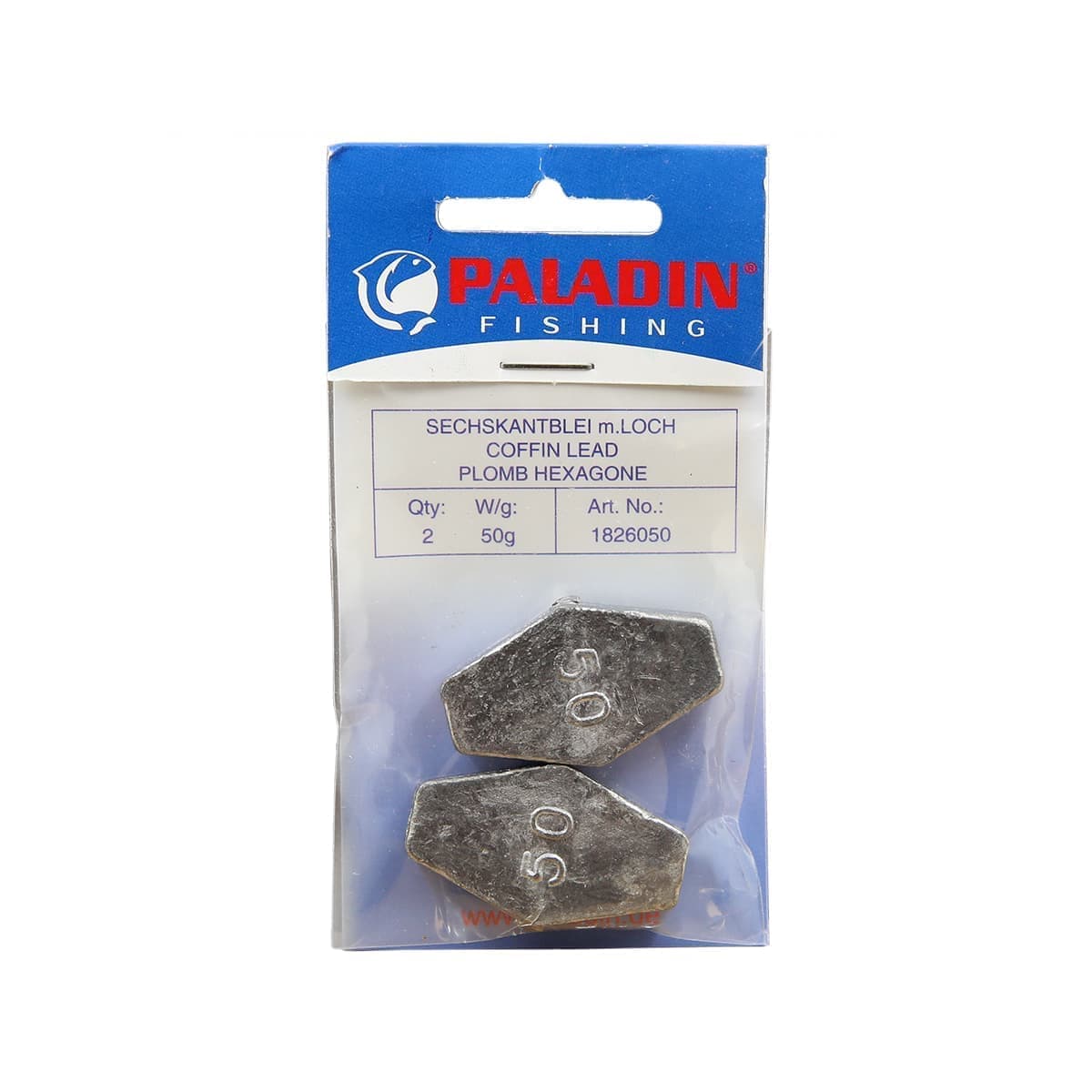 Грузило шестигранное PALADIN с дыркой 50г(2 шт.)