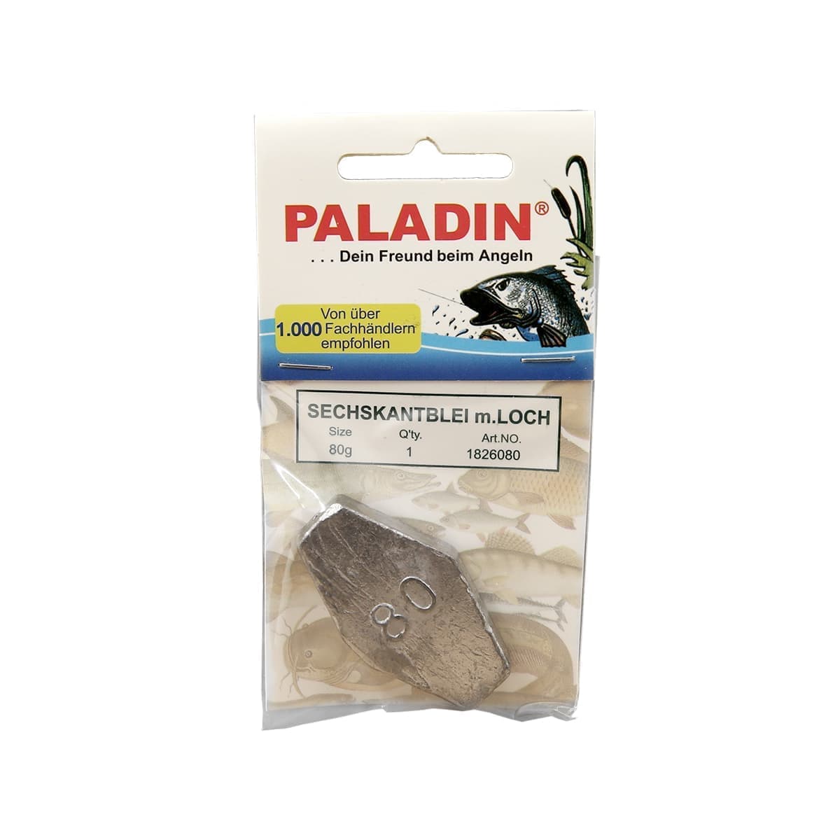 Грузило шестигранное PALADIN с дыркой 80г (1 шт.)