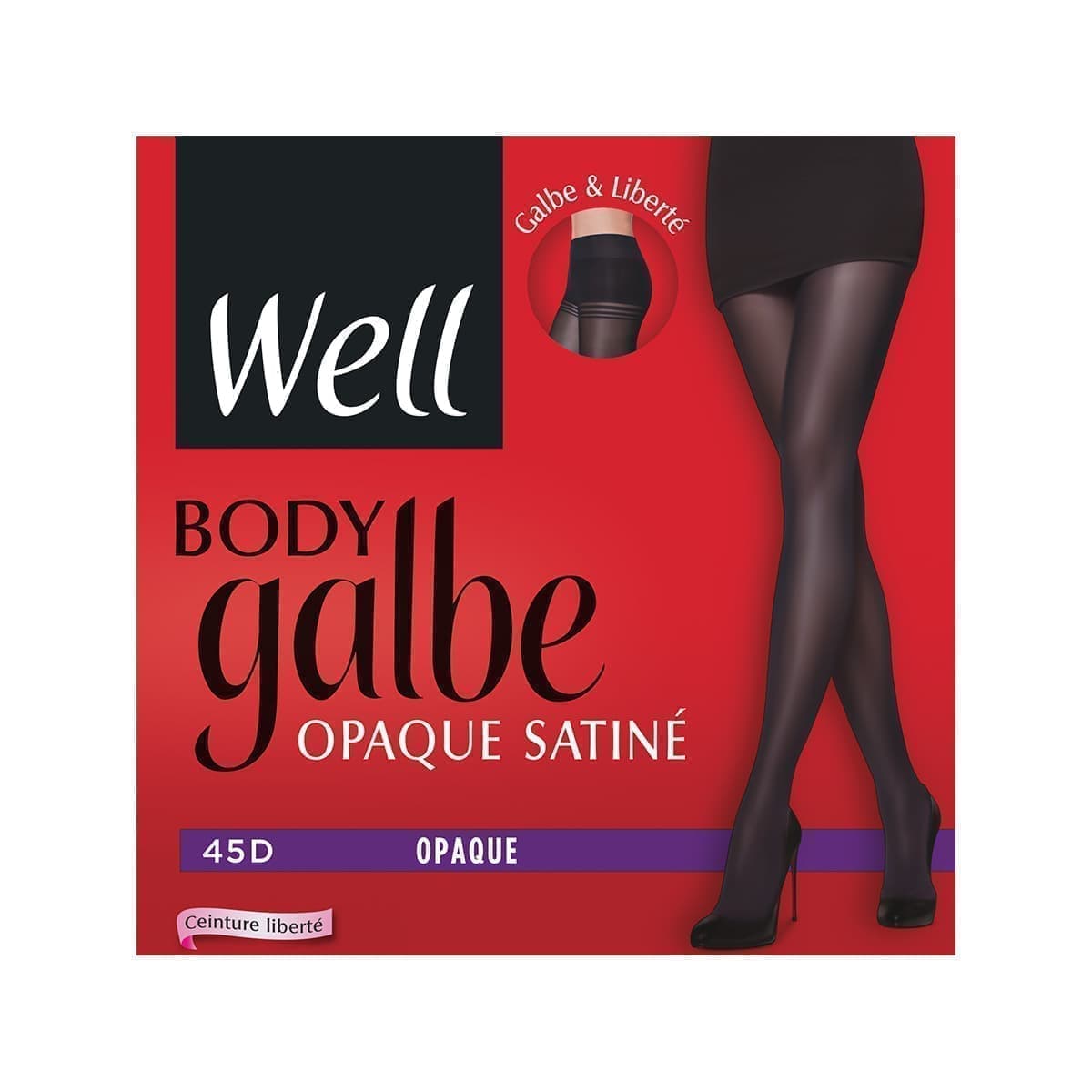 Колготки WELL Galbe Opaque Satiné  45Den Черный р-р 2