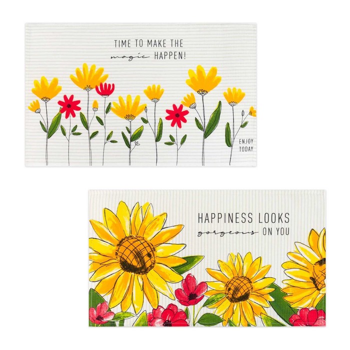 Набор полотенец кухонный "Доляна" Happiness looks 35х60см-2шт, 100% хлопок