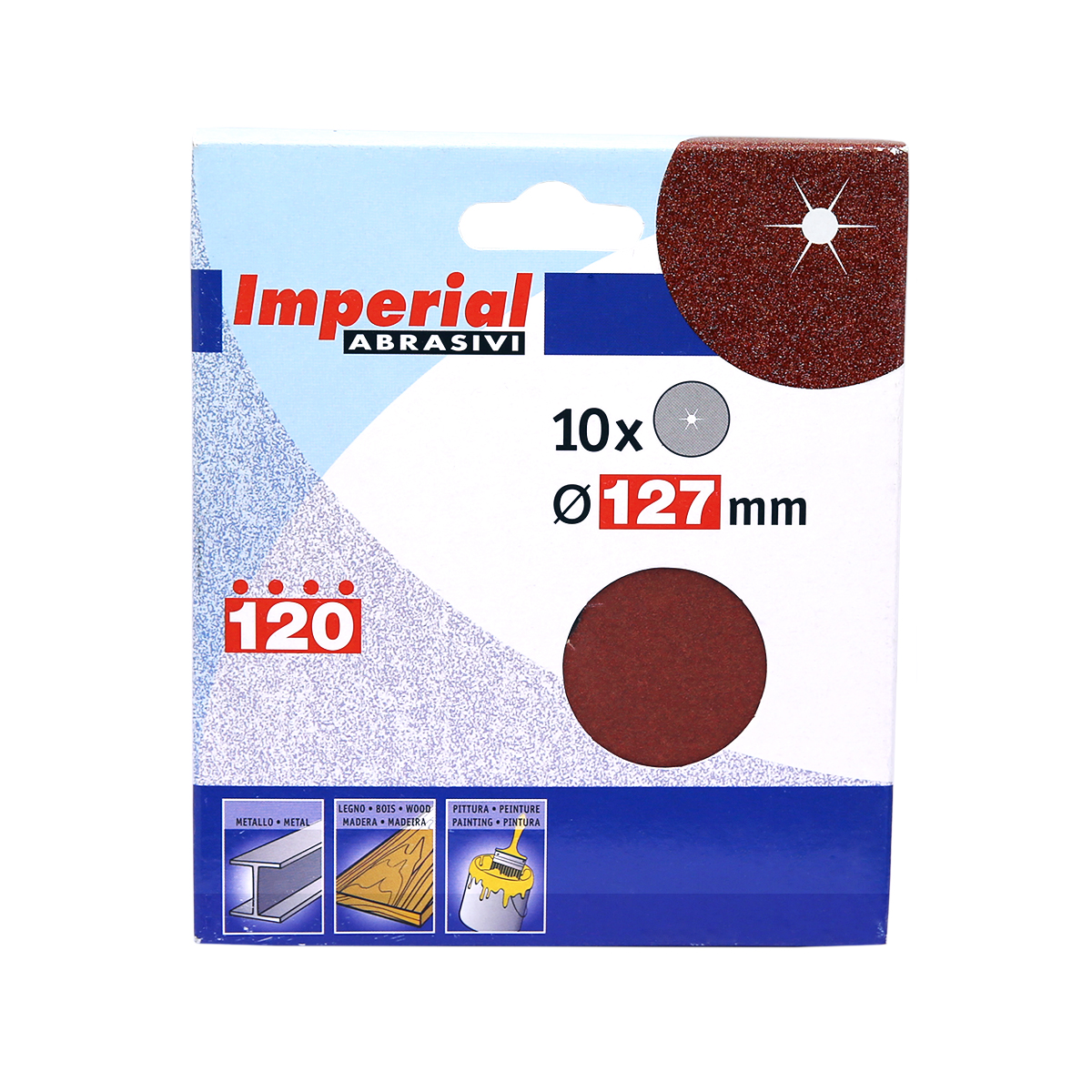 Круг шлиф.на бумаж.основ.mm127 P120 Imperial (10)