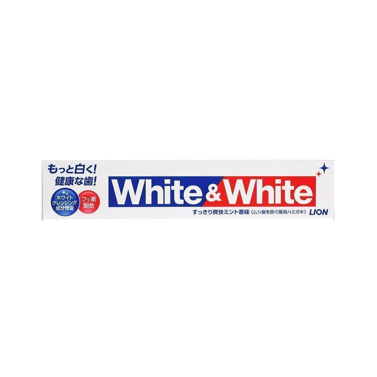 Паста зубная LION WHITE&WHITE отбеливающая с кальцием и фтором мятная 150гр
