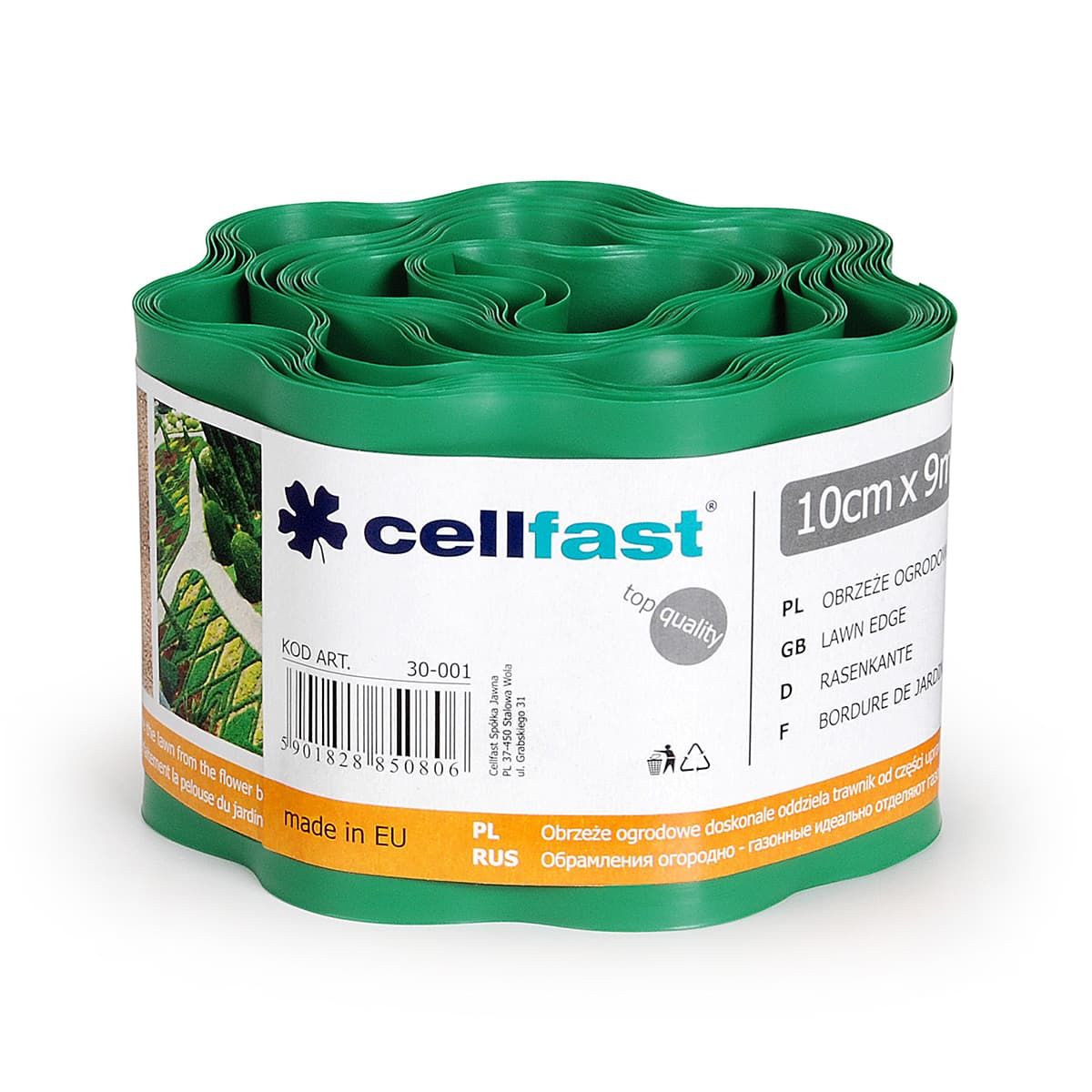 Обрамления огородно-газонные CELLFAST 10см x 9м зелёный