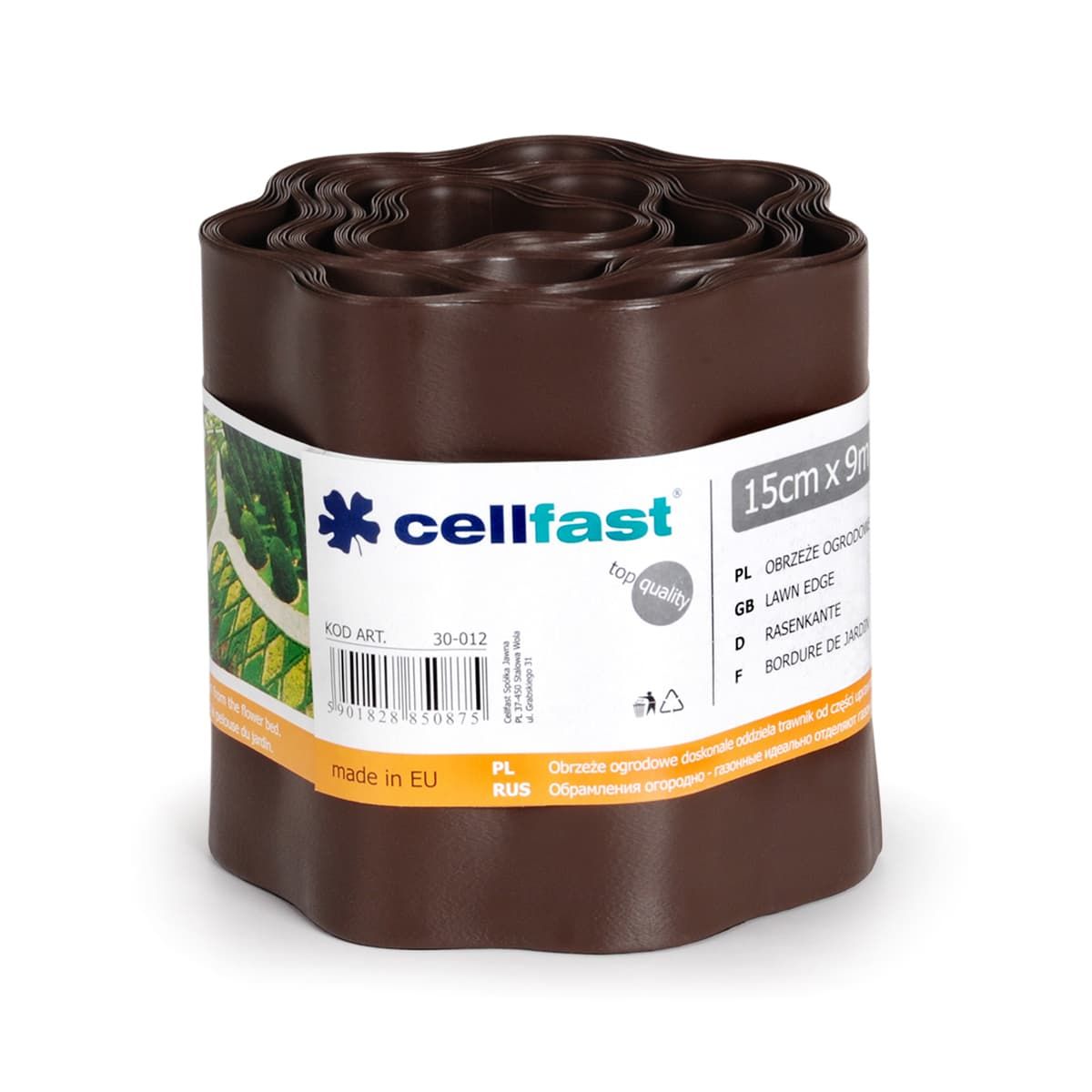 Обрамления огородно-газонные CELLFAST 15см x 9м коричневый
