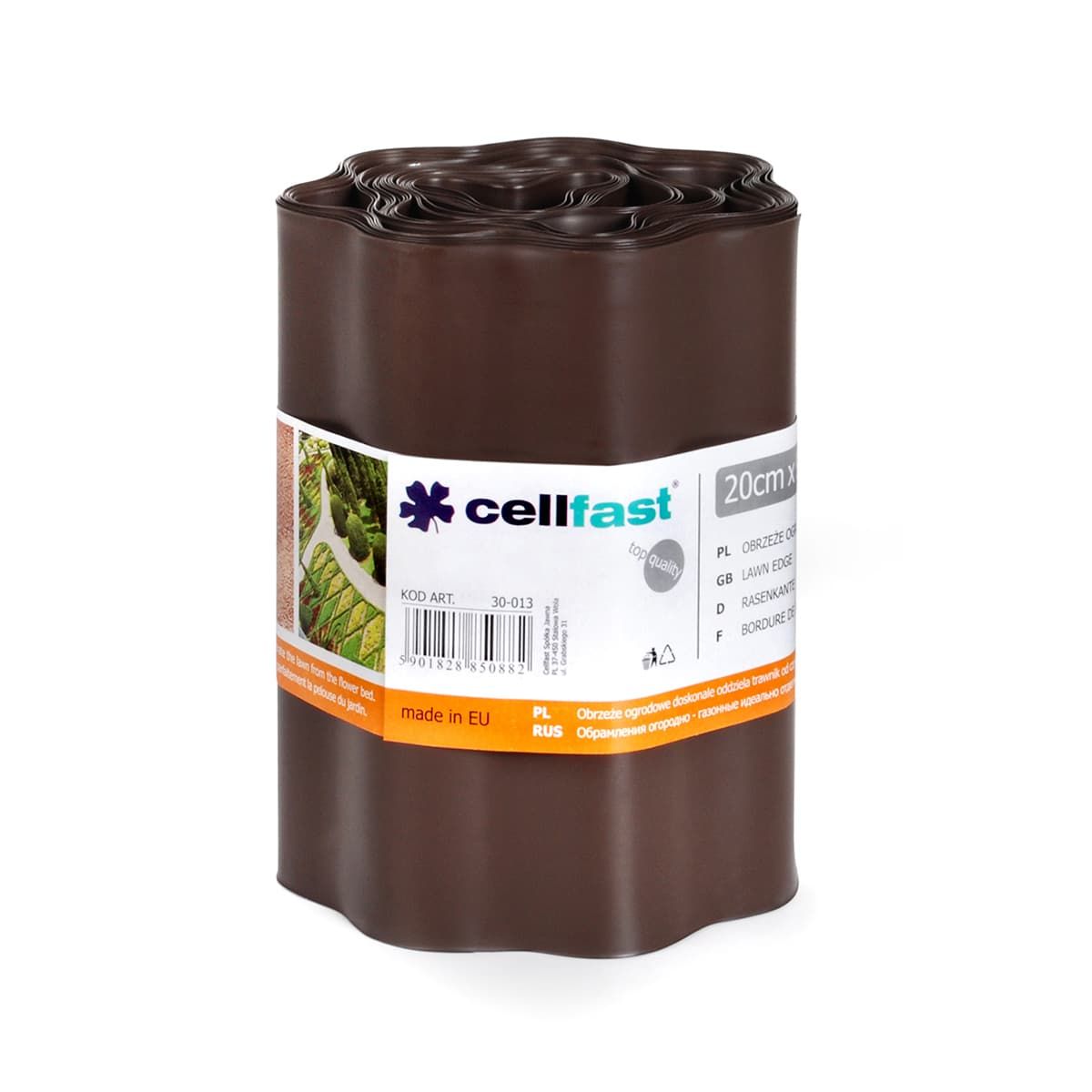 Обрамления огородно-газонные CELLFAST 20см x 9м коричневый