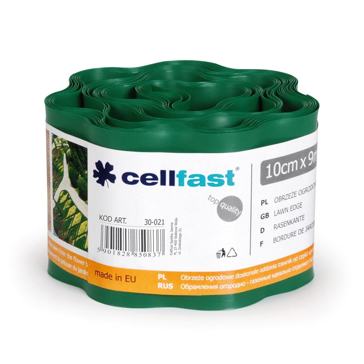 Обрамления огородно-газонные CELLFAST 10 x 9м темно-зеленый
