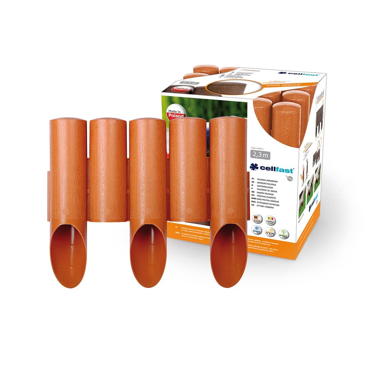 Палисада садовая 5 элементов CELLFAST STANDARD 25,5х2,3 пласт. кирпичный