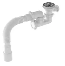 Сифон для душевого поддона AQUANT 1 1/2"х40 регулируемый с выпуском с г.т. 40х40/53