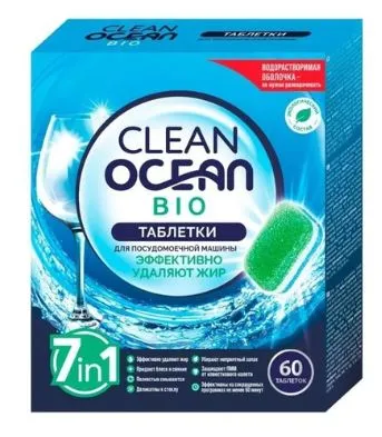 Таблетки для посудомоечных машин OCEAN CLEAN BIO 60шт — фото 2