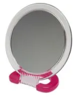 Зеркало Dewal Beauty настольное, в матовой оправе, на пл.подставке красного  цвета,230x154х10мм.