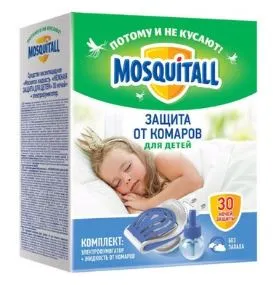 Электрофумигатор + жидкость 30 ночей MOSQUITALL нежная защита для детей 30 мл