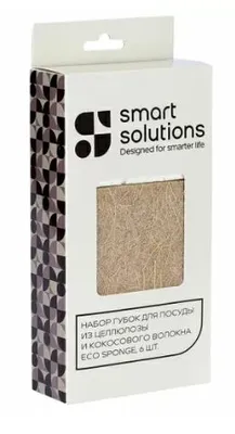 Губка для посуды 6шт SMART SOLUTIONS Eco Sponge целлюлоза и кокосовое волокно  — фото 2