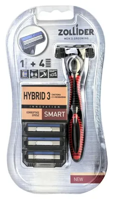 Станок бритвенный ZOLLIDER Hybrid 3 SMART с 4 сменными кассетами 3 лезвия  — фото 2