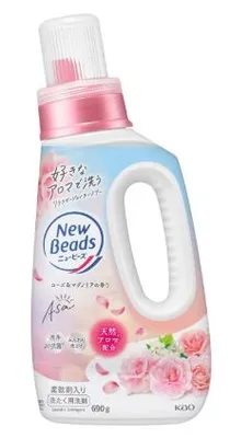 Средство д/стирки жидкое KAO NEW BEADS с кондиционером аромат роза и магнолия 690гр