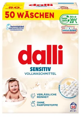 Порошок DALLI SENSITIV для стирки для чувствительной кожи 2,5кг 50 стирок