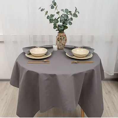 Скатерть ТРАДИЦИЯ Simple life Гарден 145х220см саржа графит — фото 1