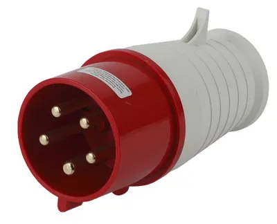 Вилка ЭРА V-32-3P-PE-N-IP44 переносная 025 3Р+РЕ+N 32А 380В IP44