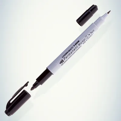 Маркер двухсторонний 1мм/2мм черный "Multi Marker Twin" P-800W (12шт/уп) Crown