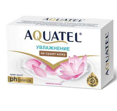Крем-мыло твердое AQUATEL лепестки лотоса 90гр — фото 2