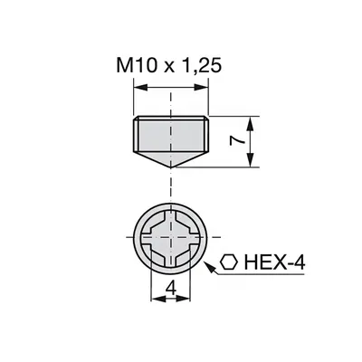 Винт конический EMUCA M10 d15 оцинкованный