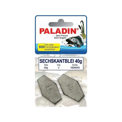 Грузило шестигранное PALADIN с дыркой 40г(2 шт.)