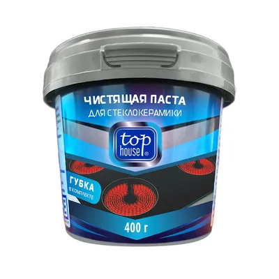 Паста TOP HOUSE для очистки стеклокерамических и других кухонных поверхностей 400гр — фото 1