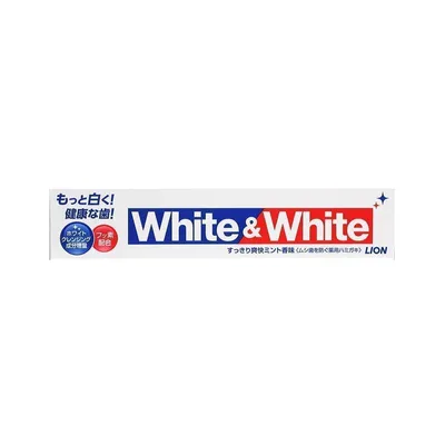 Паста зубная LION WHITE&WHITE отбеливающая с кальцием и фтором мятная 150гр