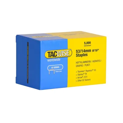 Скобы в картонном боксе 53 14mm 5000шт  гальванизированные TACWISE