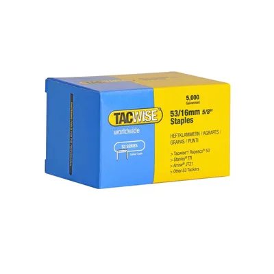 Скобы в картонном боксе 53 16mm 5000шт  гальванизированные TACWISE