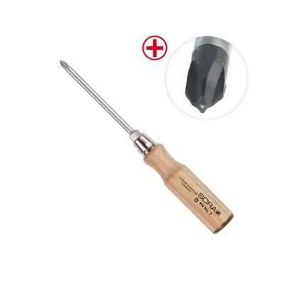Отвёртка крестовая SORA PH 2х 100 с деревянной рукояткой 
