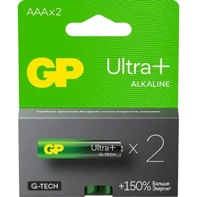 Батарейка GP Ultra+ Alkaline G-TECH ААА 2шт