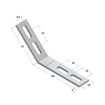 Уголок TA 45˚ 28 4F4 TERMOCLIP — фото 3
