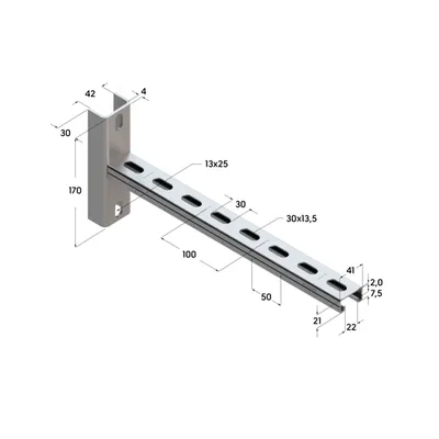 Консоль седельная TCA U 41x21x2.0- 300 TERMOCLIP — фото 3