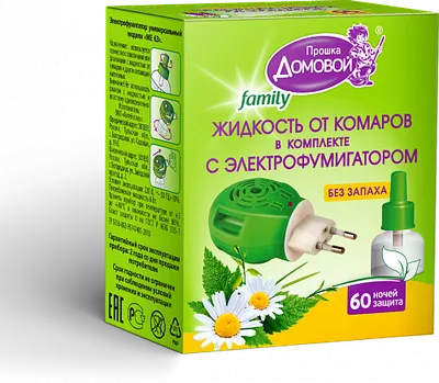 Электрофумигатор + жидкость от комаров ДОМОВОЙ БИО Family 60 ночей