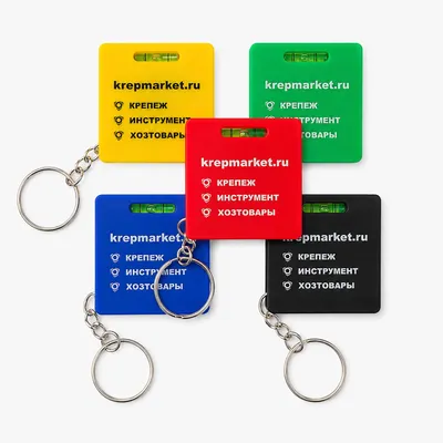 Рулетка-брелок с логотипом КРЕПМАРКЕТ черный