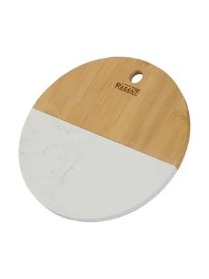 Доска разделочная REGENT BAMBOO круглая 24х24х1,2см белый мрамор 